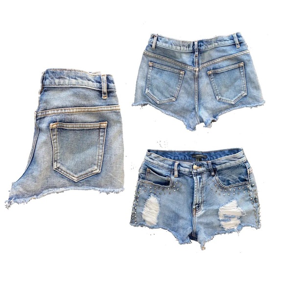 🛑 SOLD Forever 21 studded denim cut-off shorts - Picture 3 of 9